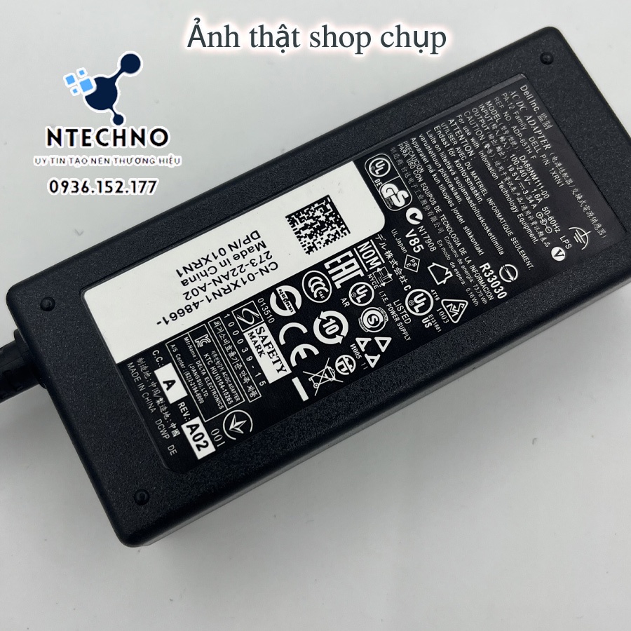 Sạc Zin Laptop Dell 19.5V 3.34A 65W chân kim nhỏ 4.5*3.0mm dùng cho inspiron 13 14 15 3000 5000 7000 3451 3458 5558 5559