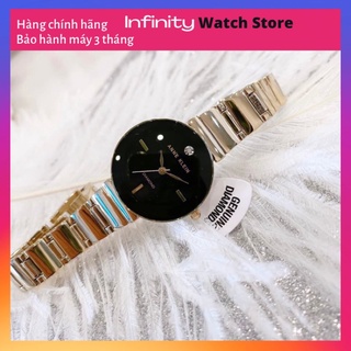 Đồng hồ nữ ANNE KLEIN model AK/2434BKGB tone vàng gold mặt đen sang trọng