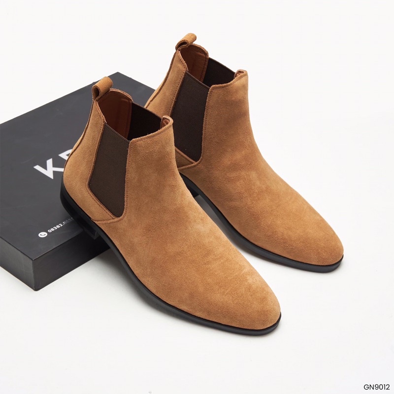 Giày chelsea boost nam da lộn, đế 3 cm khâu chắc chắn. | BigBuy360 - bigbuy360.vn