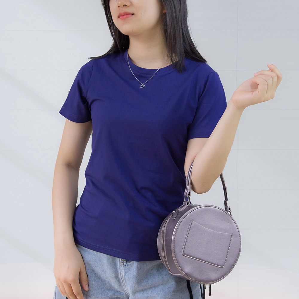 Áo thun nữ trơn cổ tròn màu xám gi TOLI, chất cotton 4 chiều mềm mịn, co dãn, form suông cơ bản [NHIỀU MÀU]