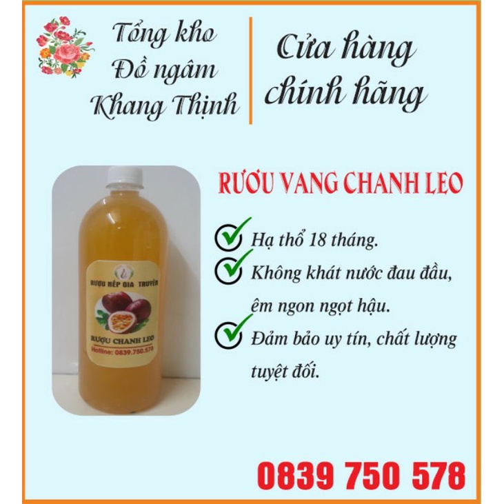 R.ươu chanh dây mật ong đường phèn 1 lít.thơm êm ngon ngọt hậu