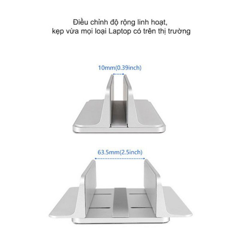 Đế dựng đứng Laptop bằng nhôm - Chân đế cao dùng kẹp, giữ laptop, MTB