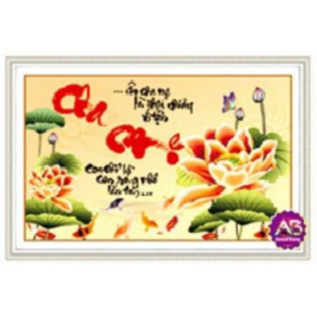 Tranh đính đá cha mẹ df209 75x49cm