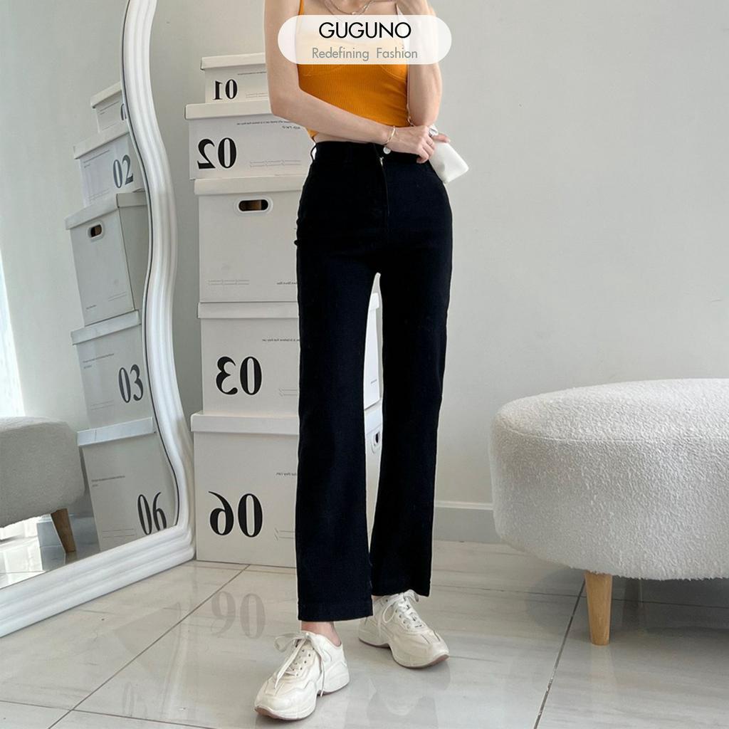 Quần jeans nữ ống rộng GUGUNO