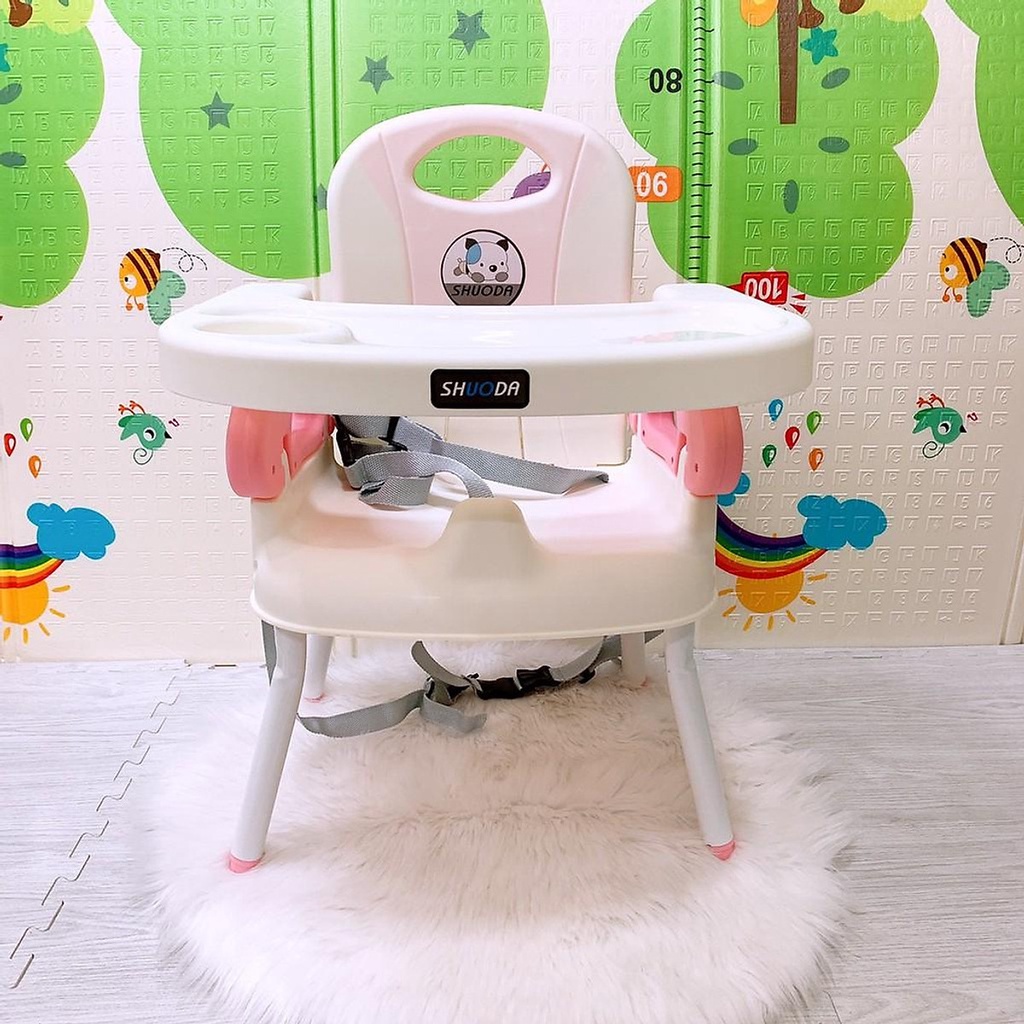 Ghế ăn dặm cho bé 3in1 gấp gọn kèm Chân Sắt giới hạn cân nặng tới 30kg