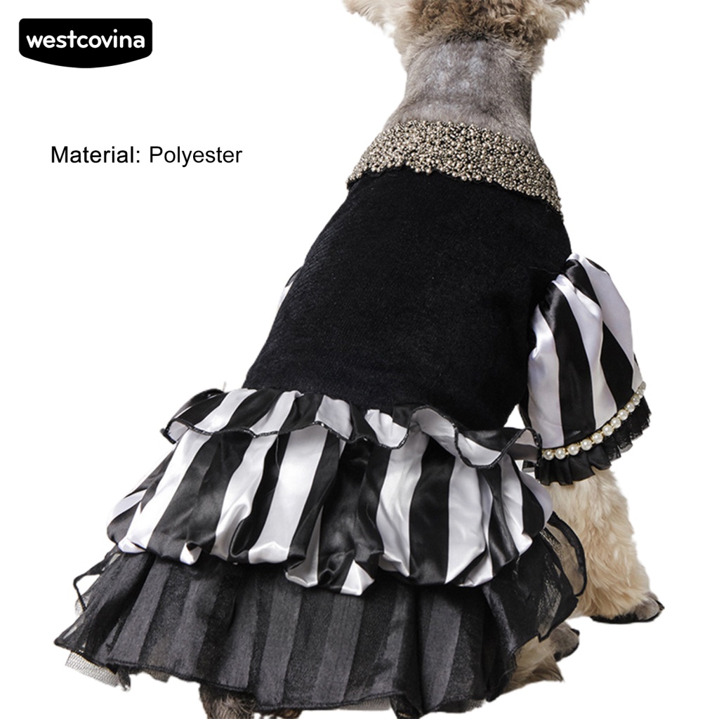 Đầm Đính Ngọc Trai Nhân Tạo Màu Sắc Tương Phản Đáng Yêu Cho Cún Cưng