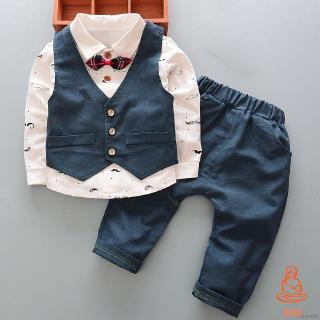 Set Áo Sơ Mi 3 Lỗ & Quần Dài Cho Bé Trai
