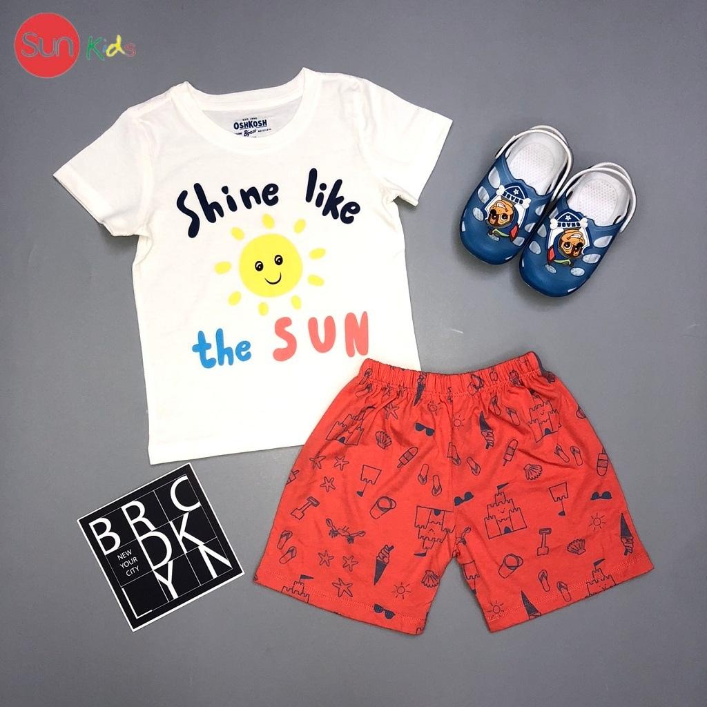 Đồ bộ bé trai, đồ bộ trẻ em chất thun cotton, size 1-7 tuổi, có nhiều màu - SUNKIDS