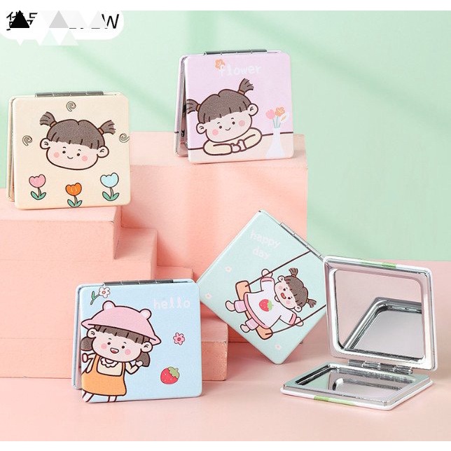 Gương Gấp Mini 2 Mặt Siêu Cute Tiện Lợi