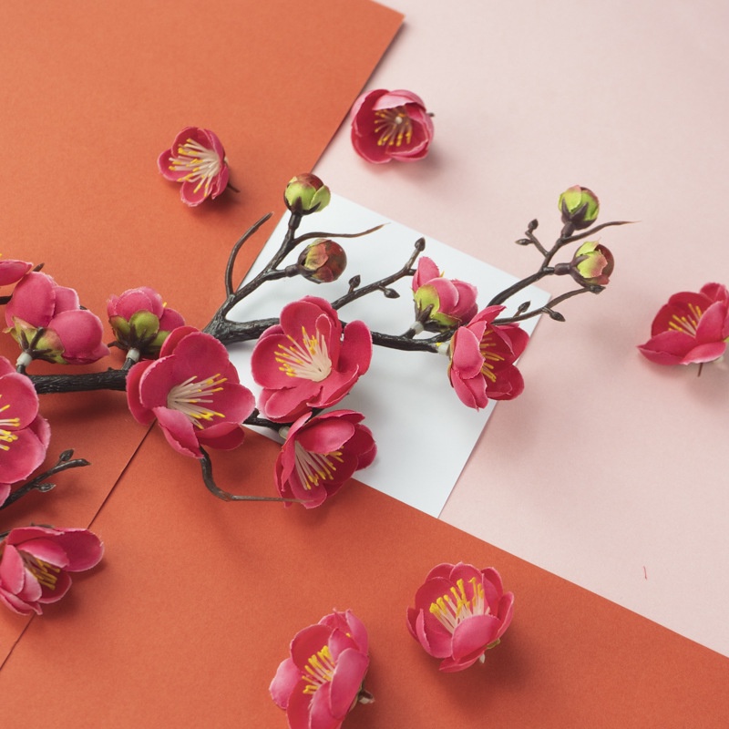 Cây cắm trang trí bánh kem kiểu nhánh hoa mận sáng tạo tùy chọn màu sắc