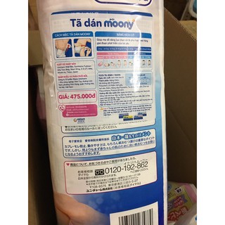 Tã dán/quần Moony size XL 44 miếng