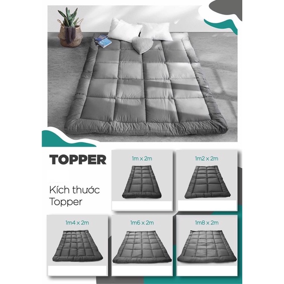 Topper Trải sàn , Nệm Topper Đủ size 1m/1m2/ M4/ M6/M8