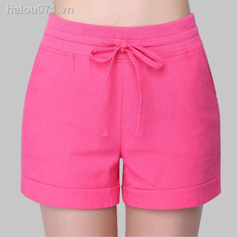 Quần Short Cotton Linen Ống Rộng Thời Trang Cho Nữ