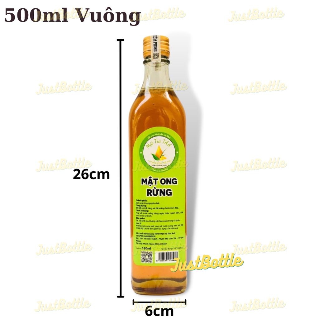 CHAI THỦY TINH VUÔNG 500ML 250ML 1 LÍT 600ML 1000ml MẬT ONG RƯỢU NƯỚC MẮM CÓ NẮP NHÔM/ LỌ THŨY TINH GIÁ SỈ RẺ ĐẸP