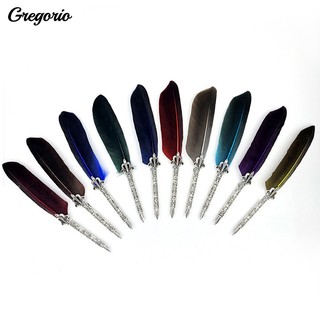 Grego Vintage Feather Quill Dip Fountain Pen Calligraphy Writing Stationery