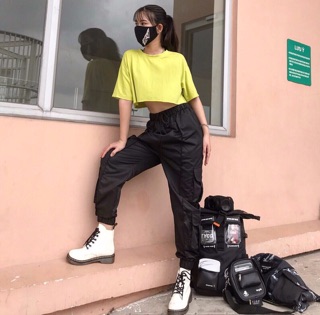 Áo Croptop Trơn Form Rộng/Áo Croptop Basic Oversize Clip Thật
