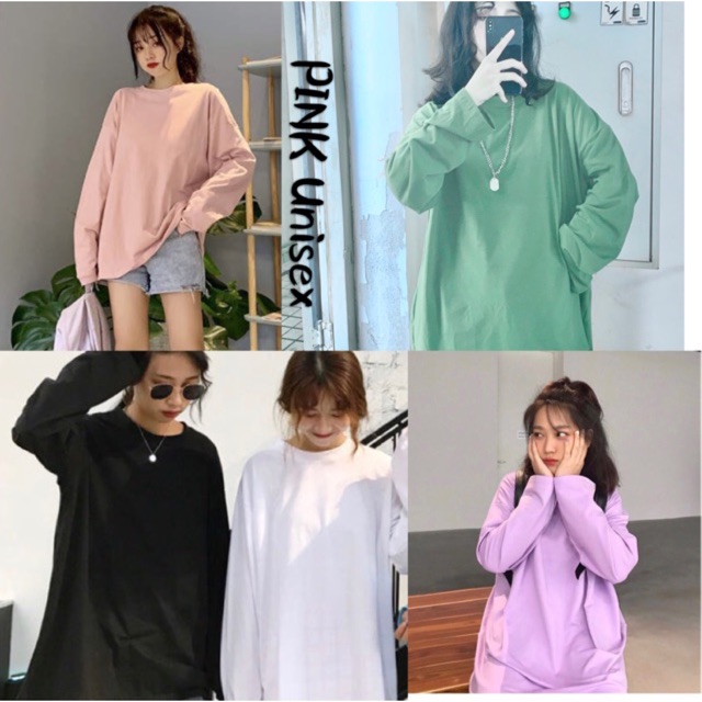 [ PINK_BASIC ] Áo thun tay dài TRƠN Unisex