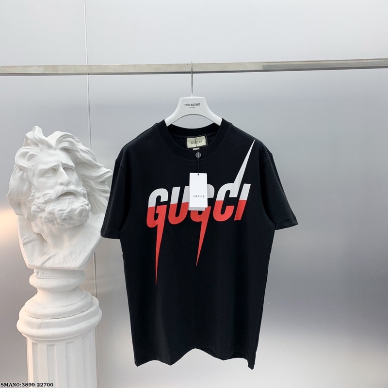 Áo Phông Nam Cotton 100% In Chữ GG Sét Gai Hai Màu AP74P