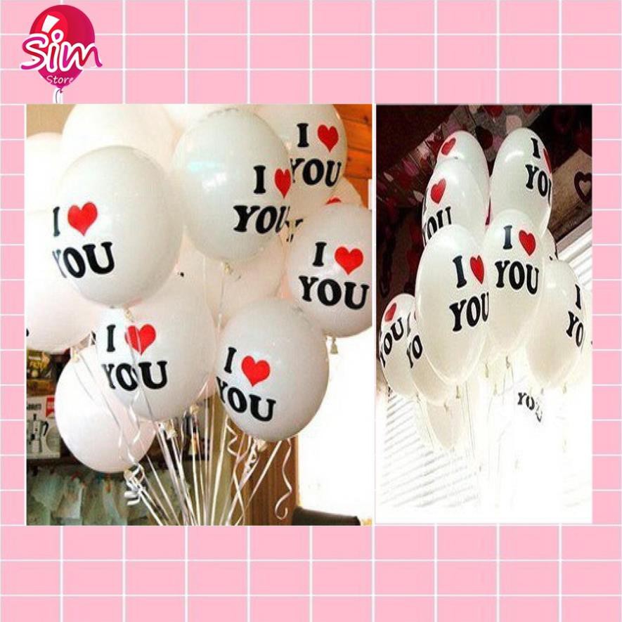 Bóng Bay In Chữ I Love You Trang Trí Tiệc sinh nhật, Đám Cưới, Cầu Hôn (20Bóng/ 1Bịch)