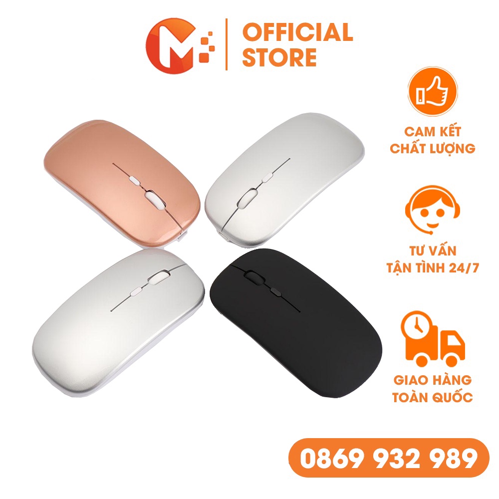 Chuột không dây Bluetooth 2.4Ghz tự sạc pin cao cấp 2 trong 1 chống ồn dùng cho điện thoại máy tính chuột ko dây im lặng