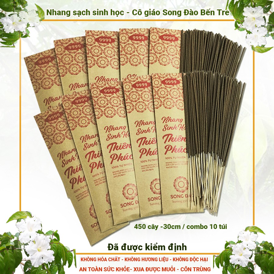 Nhang sạch tự nhiên (Nhang sinh học Thiên Phúc) 2 công dụng thờ cúng và xua muỗi - Cam kết 100% không hóa chất .