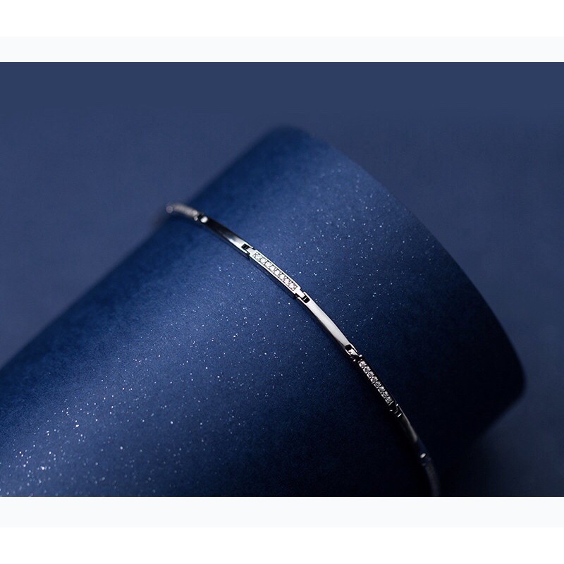 Lắc tay bạc nữ pha lê nhân tạo ITALY S925-Cam kết 100% bạc s925