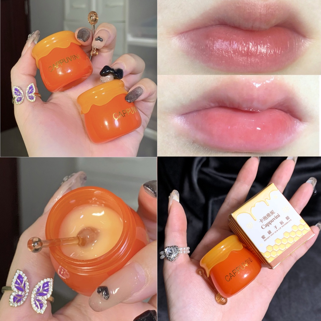 Mặt Nạ Ngủ CAPPUVINI Chiết Xuất Mật Ong Dưỡng Ẩm Làm Sáng Màu Môi