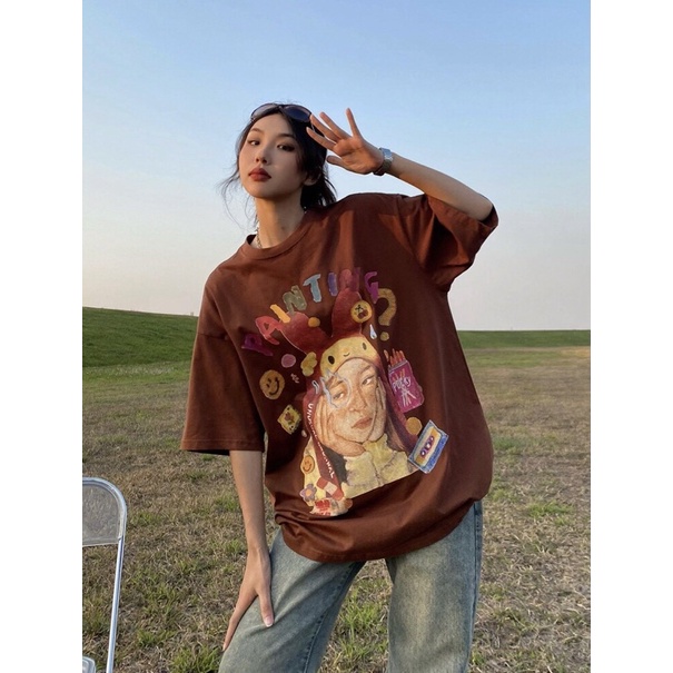 Áo thun Panting Treminal - Áo thun unisex phong cách vintage màu nâu - A037