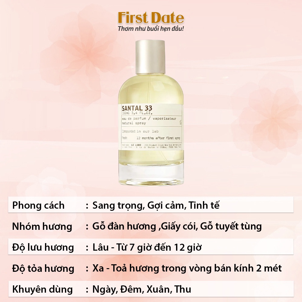 Nước hoa Labo Another 13, Bergamote 22, The Noir 29, Rose 31, Santal 33, Vetiver 46 First Date