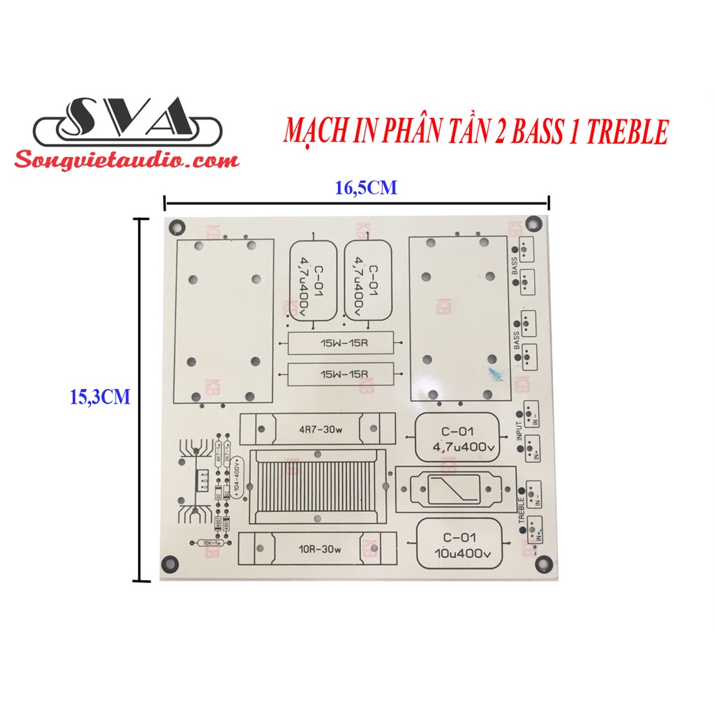 MẠCH IN PHÂN TẦN 2 BASS 1 TREBLE - 1 MẠCH