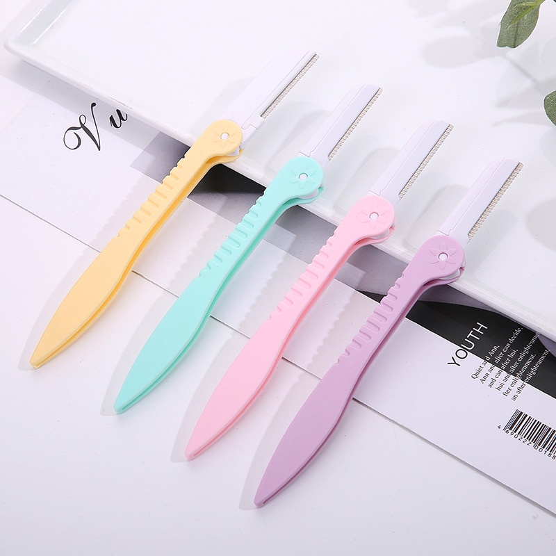 5 mẫu Dao cạo tỉa lông mày hình răng cưa dạng gập tiện lợi tỉa được nhiều kiểu lông mày