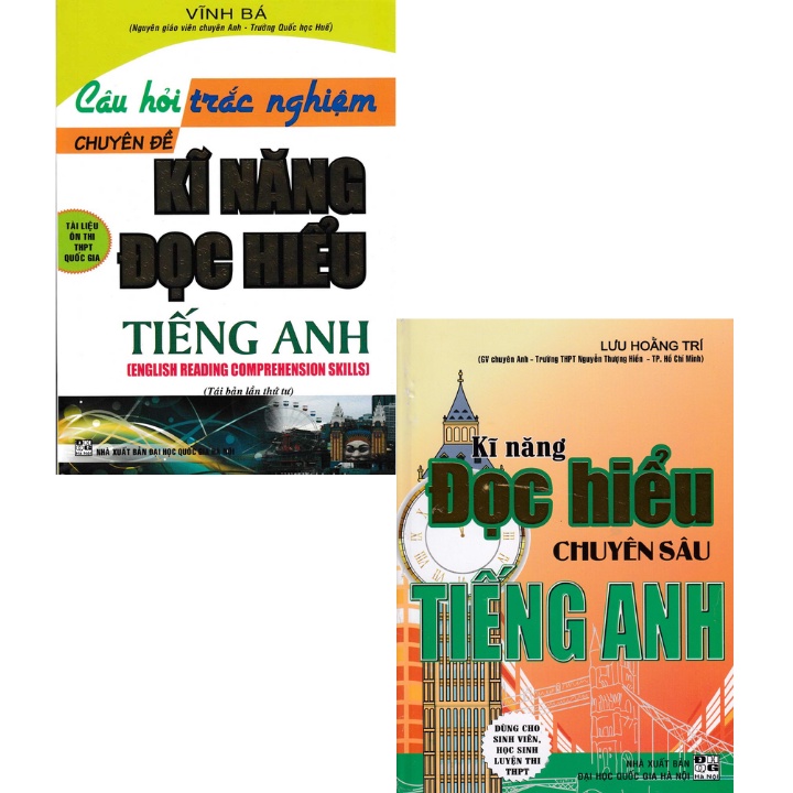 Sách - Combo Câu Hỏi Trắc Nghiệm Chuyên Đề Kỹ Năng Đọc Hiểu Tiếng Anh + Kĩ Năng Đọc Hiểu Chuyên Sâu Tiếng Anh