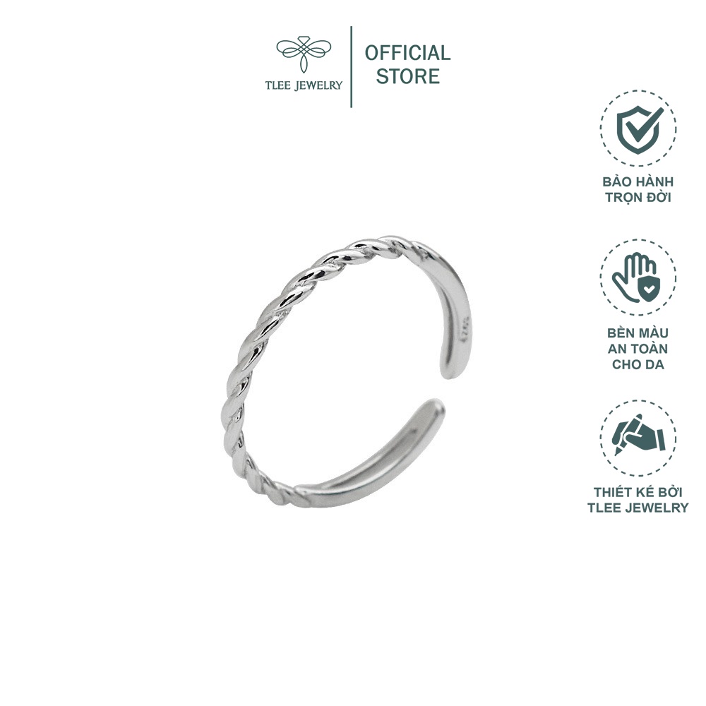 Nhẫn bạc nữ TLEE xoắn basic cá tính Freesize TleeJewelry A0282