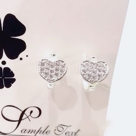 Khuyên tai bạc Van Jewelry V10567 khuyên cài trái tim đính đá bạc ta