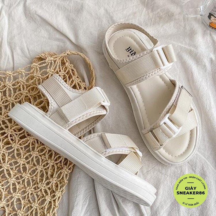 Giày sandal nữ✨VIDEO THẬT✨  sandal quai CHÉO đế bằng 2022