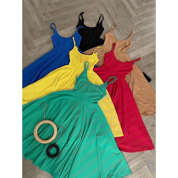 Đầm Dáng Xoè Mùa Hè Maxi Co Giãn Cổ Tròn Dáng Phồng byChang