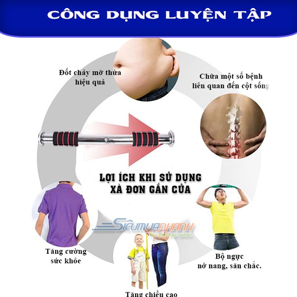 [Giá Xưởng]  Xà Đơn gắn cửa thông minh 60-100cm