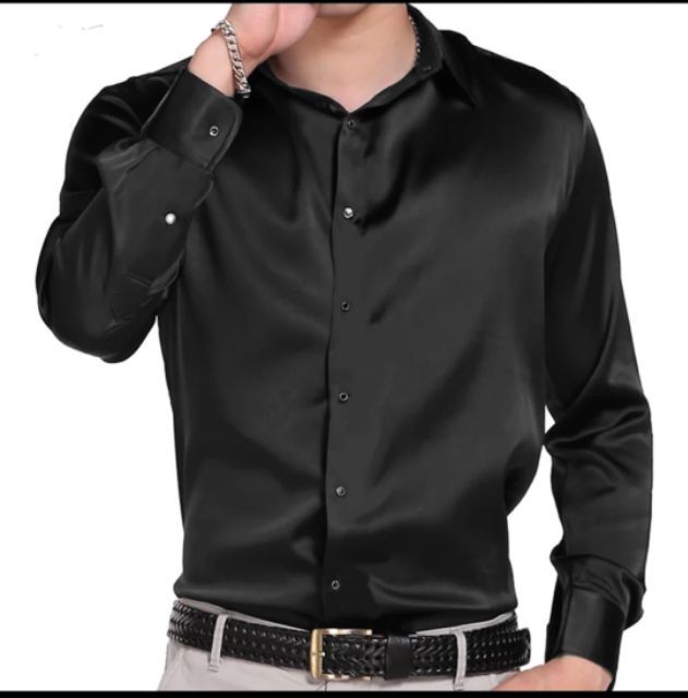 [ICONICMEN'S] Sơ mi lụa đen cao cấp - vải cực đẹp | BigBuy360 - bigbuy360.vn