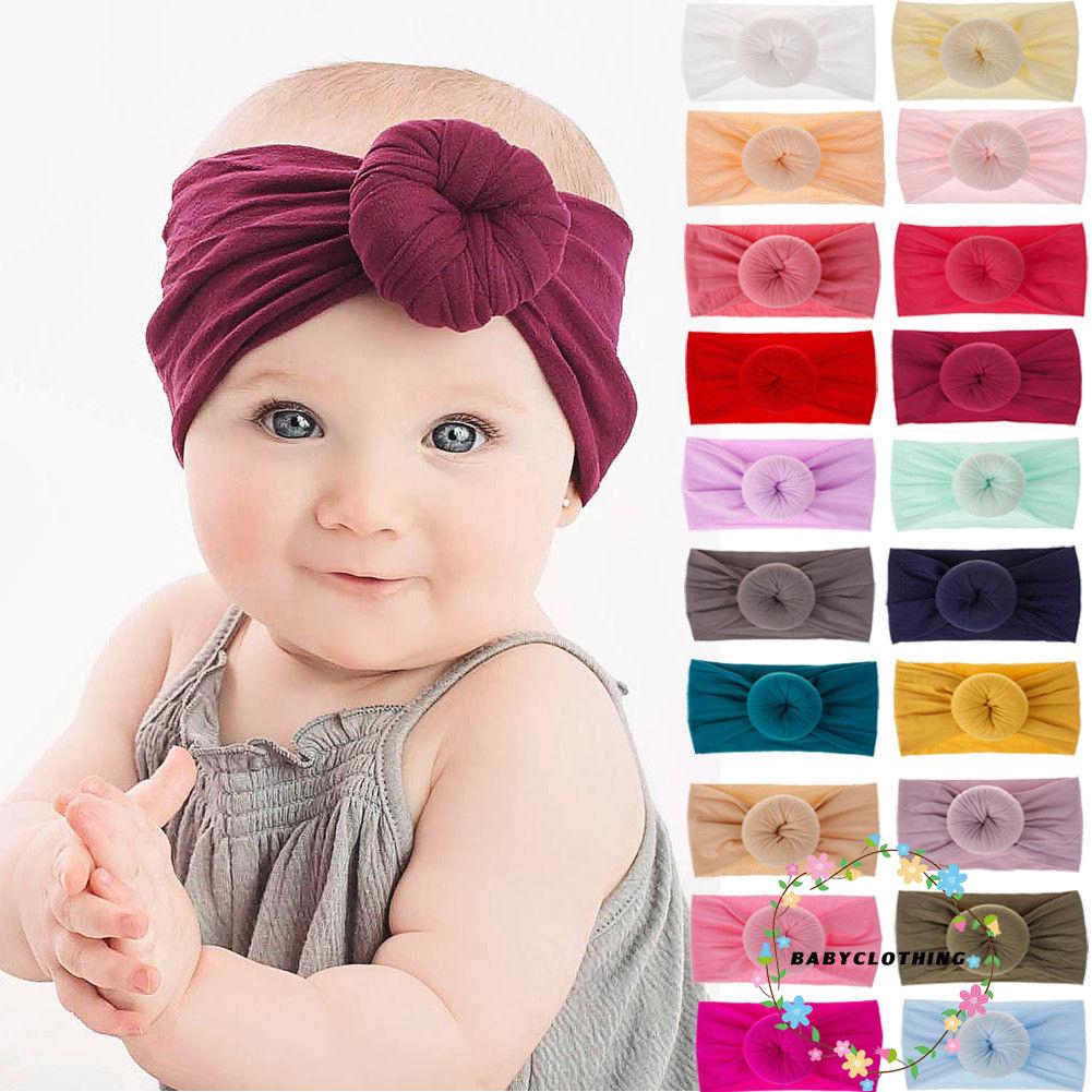 Khăn Turban cài tóc phối nơ cho bé gái