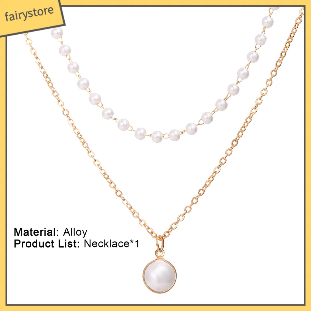 vòng cổ Hợp Kim Đính Ngọc Trai Giả Xinh Xắn