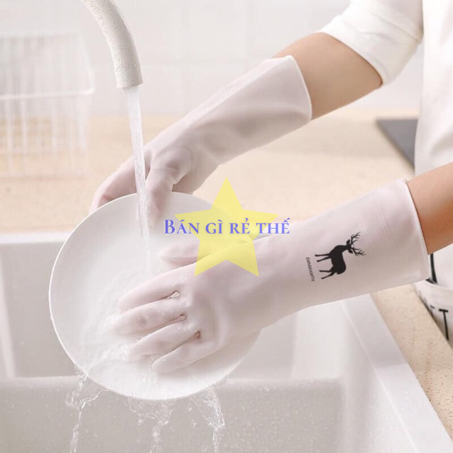 Găng Tay Cao Su Rửa Chén Bát Chống Thấm Nước