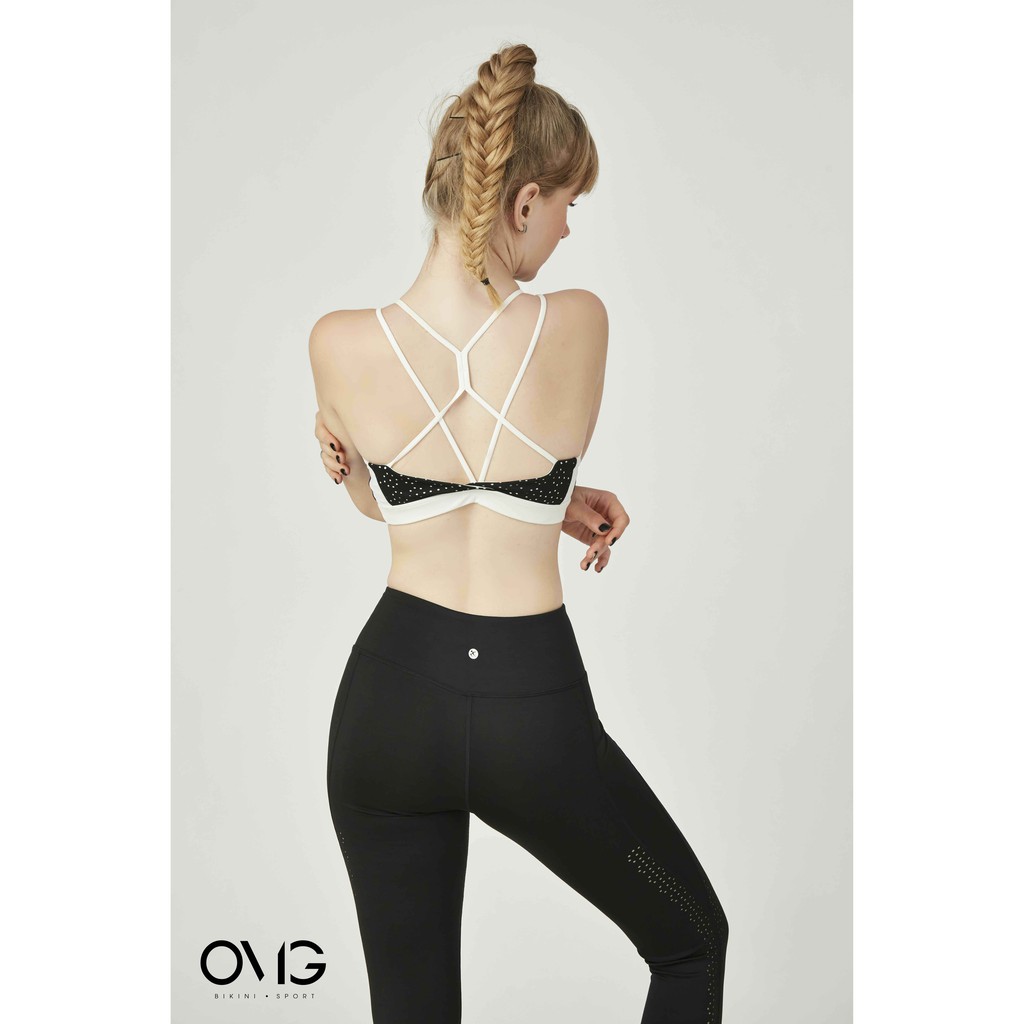 Bộ đồ tập Gym, Yoga Nữ BIKINI PASSPORT kiểu áo hai dây quần dài- màu Đen - BG079_BL