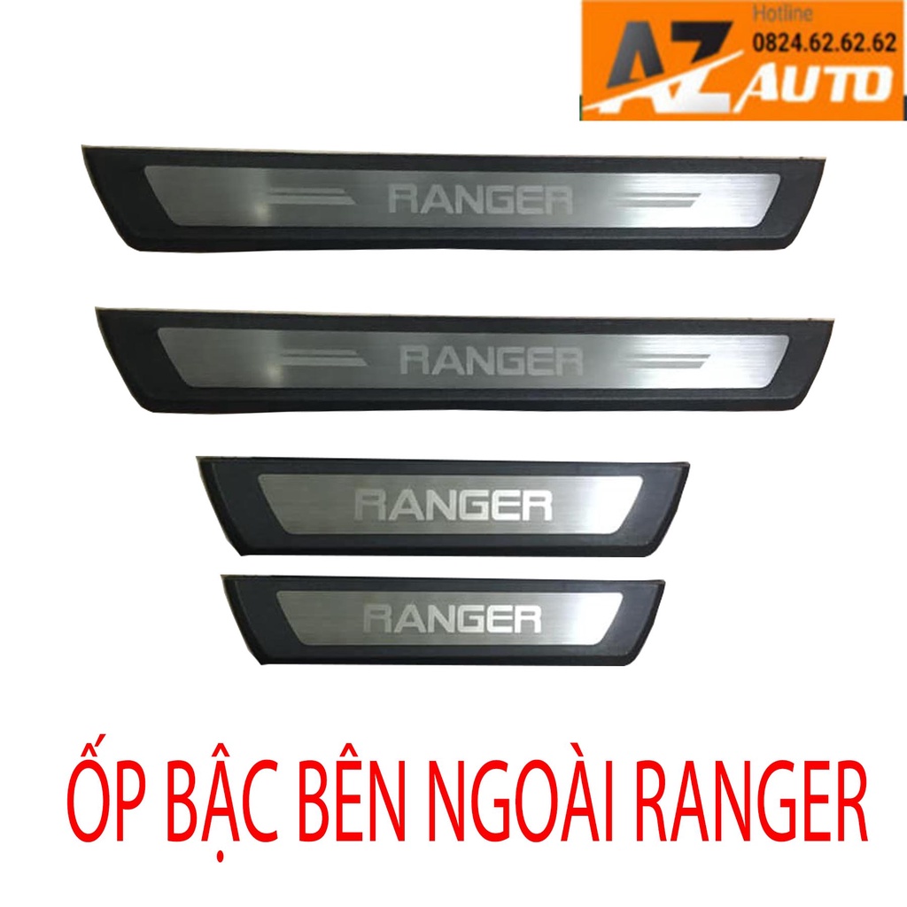 ỐP BẬC CHÂN NGOÀI NHỰA ĐEN FORD RANGER 2016 - 2022