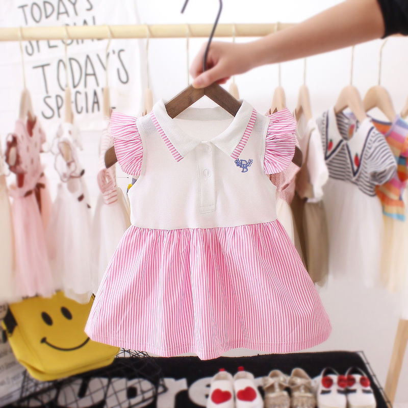 Đầm công chúa phong cách mùa hè không tay in họa tiết dễ thương cho bé gái 0-4 tuổi
