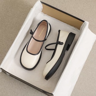 Giày lolita viền đen basic KERRY giày búp bê mũi tròn quai mảnh đế thấp 2.5cm phong cách vintage