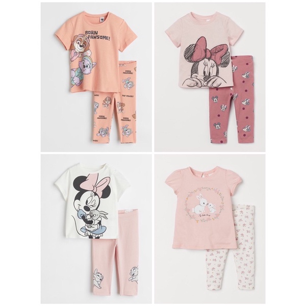 (H&M CHÍNH HÃNG) Bộ thu đông chất cotton H&M bé gái