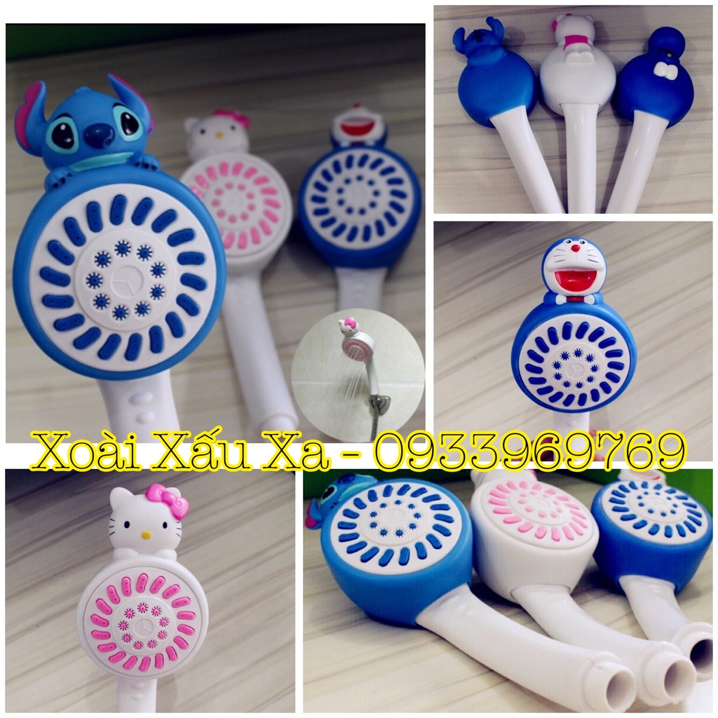 Vòi sen tắm hình hoạt hình Kitty, Đoraemon, stitch dễ thương (1 cái)