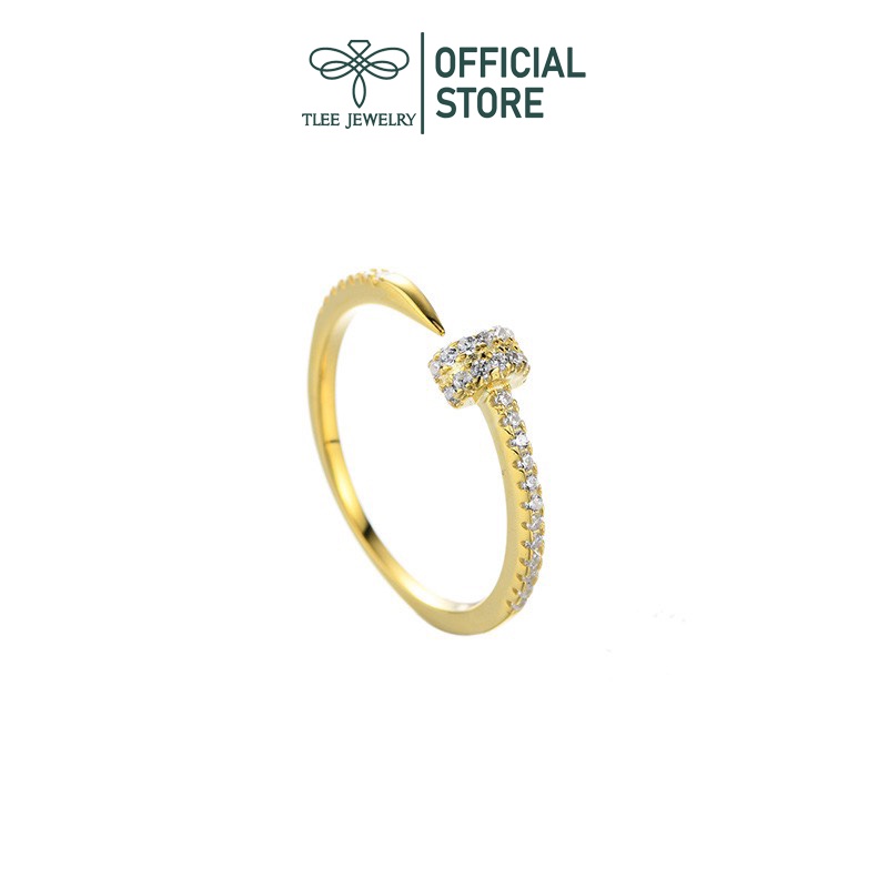 Nhẫn bạc TLEE mẫu đinh đính đá cá tính TleeJewelry A0324