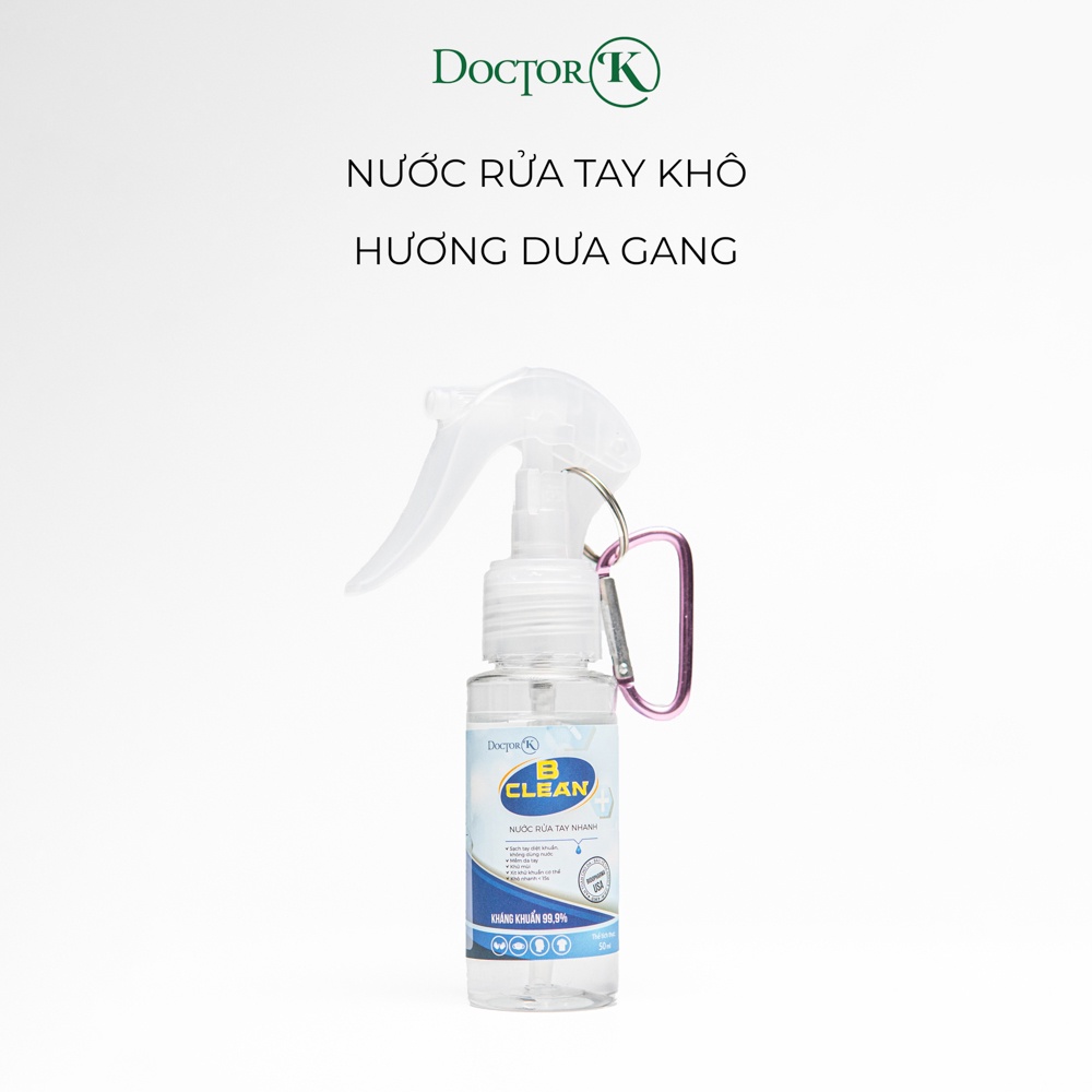 < 1 CHAI 50ML> GEL/ nước rửa tay nhanh mau khô B-clean - có mùi Hương dưa gang - Doctor K - sử dụng được cho mẹ và bé