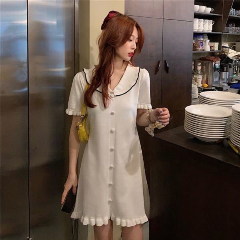 Đầm len tiểu thư phong cách nhẹ nhàng (ảnh thật)